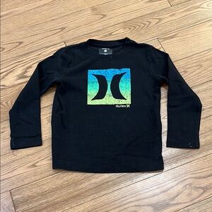 Hurley Black Long Sleeve Tee with Vibrant Logo